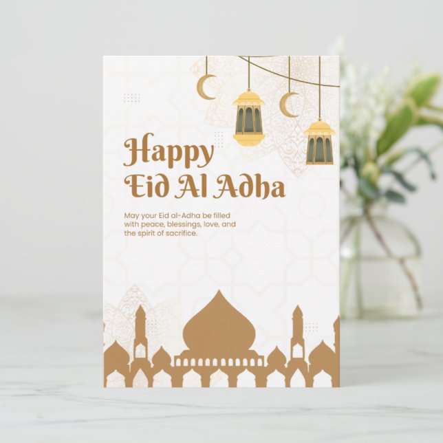 Invitation Elegant Eid Al-Adha Greetings Poster (Debout devant)
