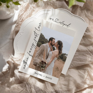 Invitation Elégant Elopement Party Photo Mariage Réception