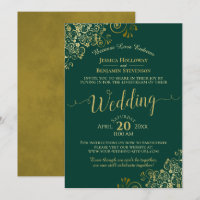 Élégant Emerald Green & Gold Mariage Livestream