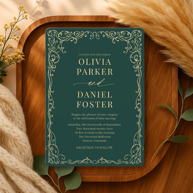 Invitation Elegant Emerald Green Minimalist Wedding (Créateur téléchargé)