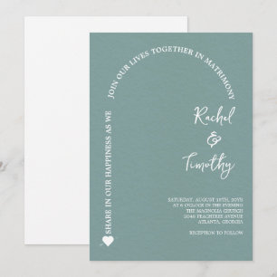 Invitation Elégant encadré dans la foi Mariage gris ardoise f