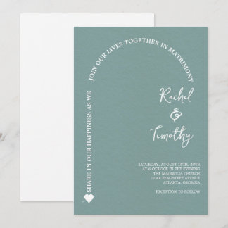 Invitation Elégant encadré dans la foi Mariage gris ardoise f