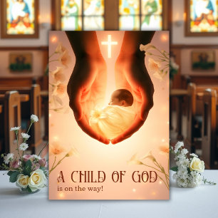 Invitation Élégant Enfant de Dieu Baby shower chrétien