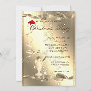 Invitation Élégant, Éperche, Fête de Noël d'entreprise,