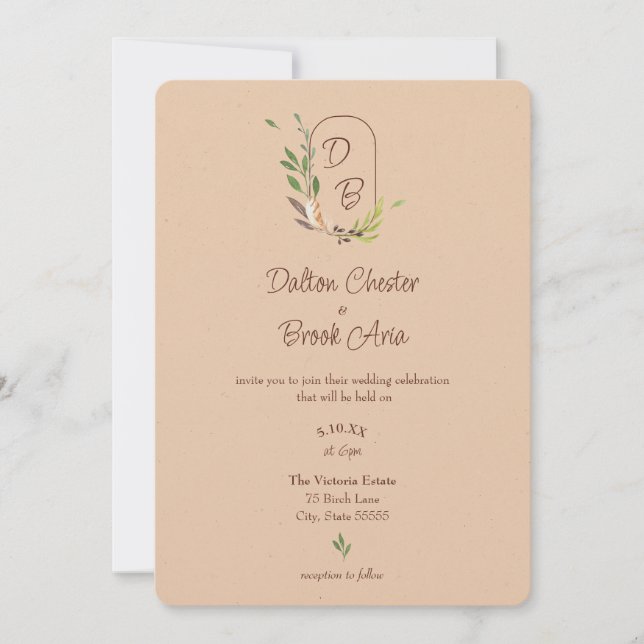 Invitation Élégant et moderne Mariage en terre cuite (Devant)