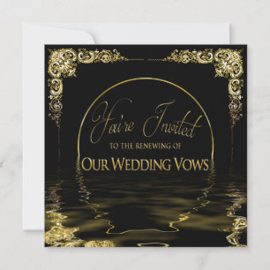 Invitation Élégant et unique Renouvellement Mariage Vows Invi