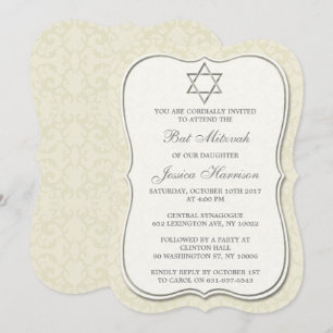 Invitation Élégant Étoile Juive De David Bat mitzvah