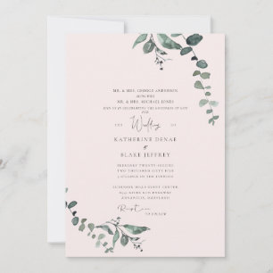 Invitation Elégant Eucalyptus Blush & Goodness of God Mariage