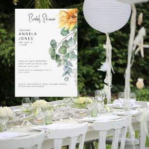Invitation Elegant Eucalyptus Fête de Mariage Sunflower II