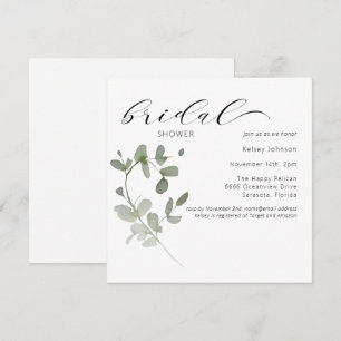 Invitation Elégant Eucalyptus Floral Douche nuptiale Invitati
