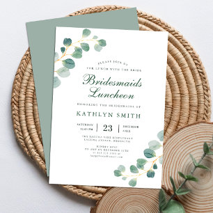 Invitation Élégant Eucalyptus Green Bridesmaids Déjeuner