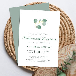 Invitation Élégant Eucalyptus Green Bridesmaids Déjeuner