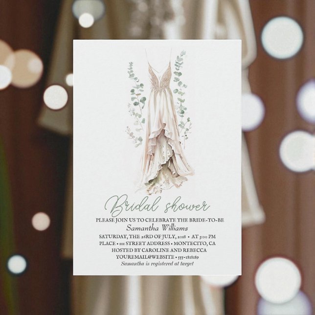 Invitation Elegant Eucalyptus Greenery Bridal Shower  (Créateur téléchargé)