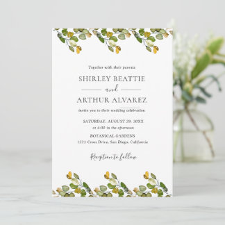 Invitation Elegant Eucalyptus Greenery Wedding