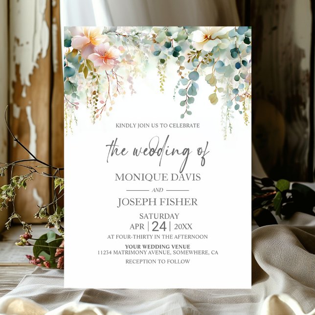 Invitation Elegant Eucalyptus Greenery Wedding (Créateur téléchargé)
