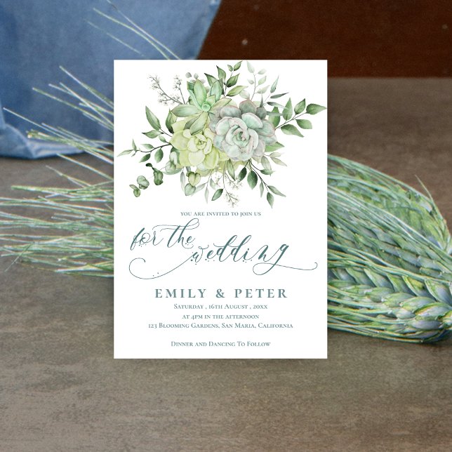 Invitation Elégant Eucalyptus Joli Mariage floral vert (Elegant Eucalyptus Pretty Green Floral Wedding Invitation)