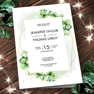 Invitation Elégant Eucalyptus Mariage Vert Élégant Chic