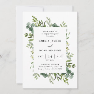 Invitation Elégant Eucalyptus Parti d'engagement