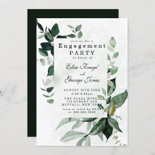 Invitation Elégant Eucalyptus Parti d'engagement