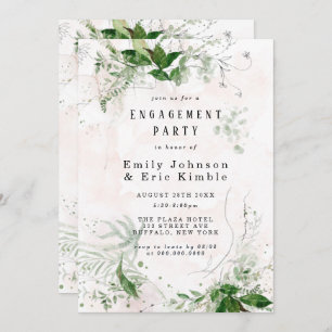 Invitation Elégant Eucalyptus Rustic Pink