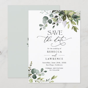 Invitation Elégant Eucalyptus Verdure Mariage Enregistrer la 
