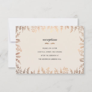 Invitation Élégant Faux Gold Foliage Insertion