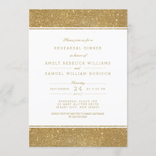 Invitation Élégant Faux Gold Parties scintillant Répétition D