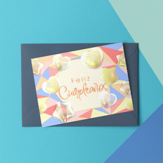 Invitation Elégant ¡Feliz cumpleaños ! Anniversaire espagnol