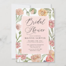 Élégant Fête de Mariage Florale Aquarelle Rose