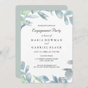 Invitation Élégant feuillage botanique en couronne de fer. Fi