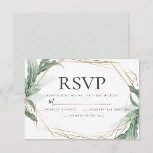 Invitation Elégant Feuilles tropicaux moderne mariage RSVP