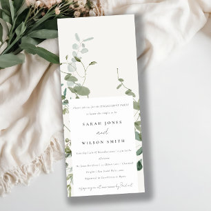 Invitation Elégant Fiançailles d'aquarelle d'Eucalyptus Botan