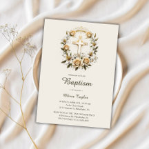 Élégant fil de fer floral classique Baptême croisé