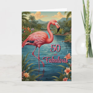 Invitation Elégant flamand rose tropical paradis anniversaire