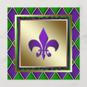 Invitation Élégant Fleur De Lis Mardi Gras Mariage