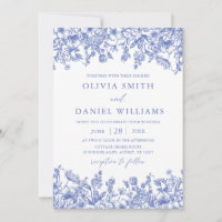 Élégant Fleur sauvage bleu victorien Floral Mariag