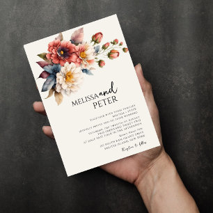 Invitation Élégant Fleur sauvage Bouquet Rustique Boho Mariag