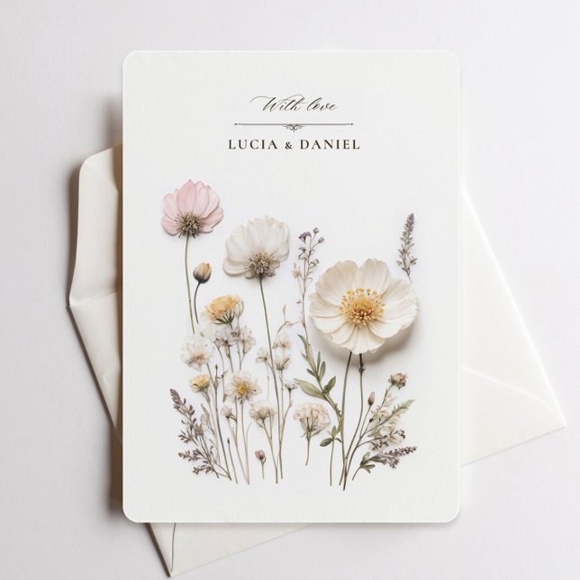 Invitation Elégant Fleur sauvage Coin Style Mariage chic (Créateur téléchargé)