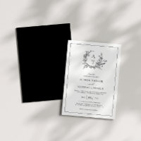 Élégant Fleur sauvage Crest Monogram Mariage