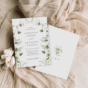 Invitation Elégant Fleur sauvage d'aquarelle Mariage