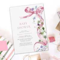 Élégant Fleur sauvage de ruban Bow Baby shower ros