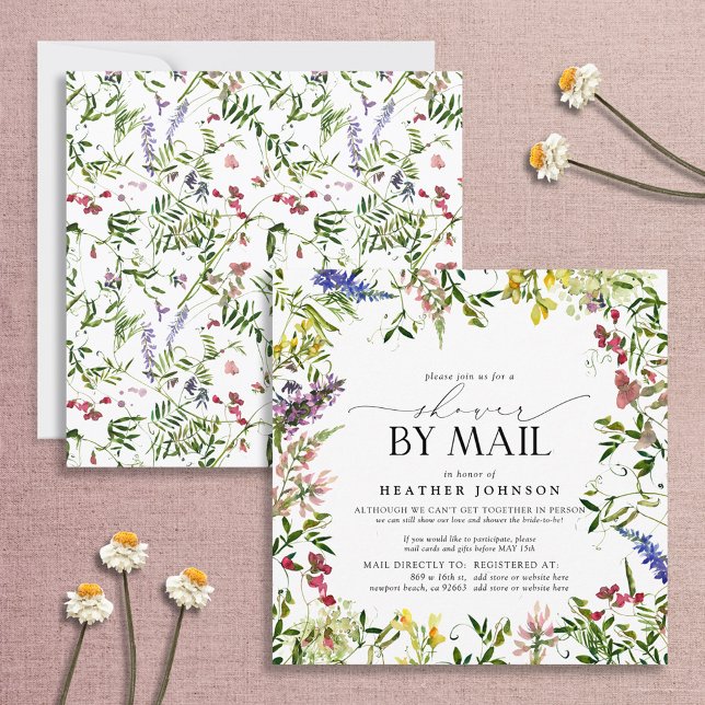 Invitation Élégant Fleur sauvage d'été Fête des mariées (Créateur téléchargé)