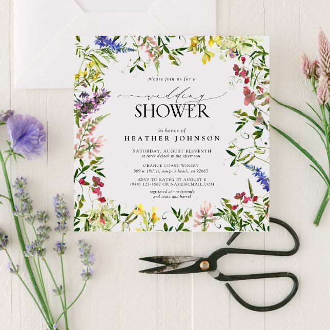 Invitation Élégant Fleur sauvage d'été Floral Wedding shower (Wildflower Whispers: Celebrate Love at Our Bridal Shower)