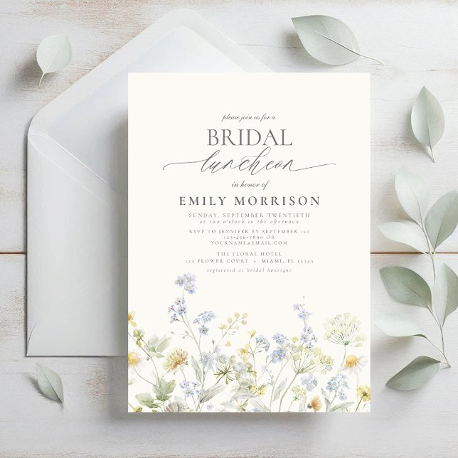 Invitation Élégant Fleur sauvage du déjeuner nuptial (Créateur téléchargé)
