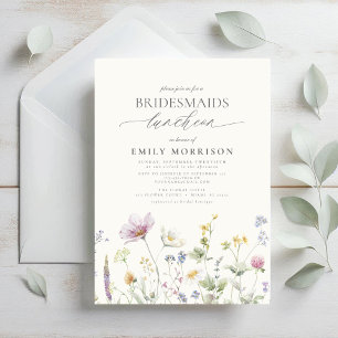 Invitation Élégant Fleur sauvage du déjeuner nuptial