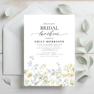 Invitation Élégant Fleur sauvage du déjeuner nuptial