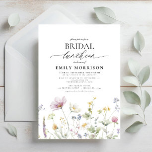 Invitation Élégant Fleur sauvage du déjeuner nuptial