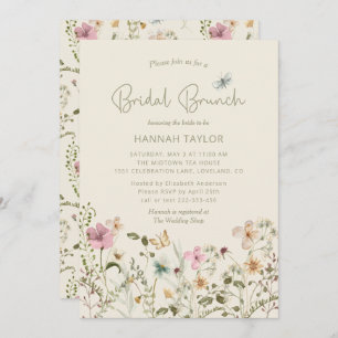Invitation Élégant Fleur sauvage Floral Boho Bridal Brunch