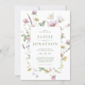 Invitation Élégant Fleur sauvage Pastel Soft Mariage botaniqu