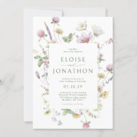 Élégant Fleur sauvage Pastel Soft Mariage botaniqu